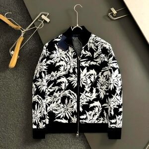 Louis Vuitton Jacquard zip-up wool cardigan